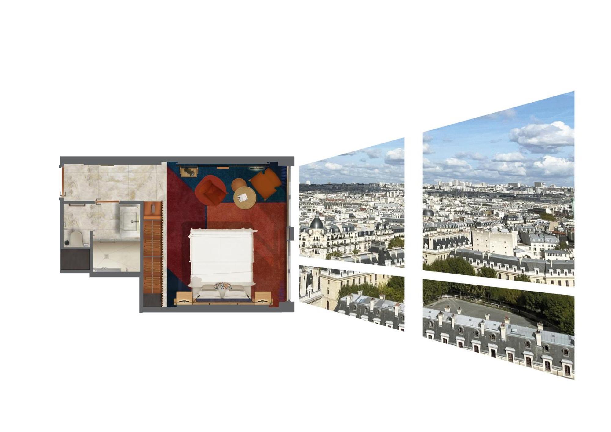 Collection rooftop room Paris rooftop view